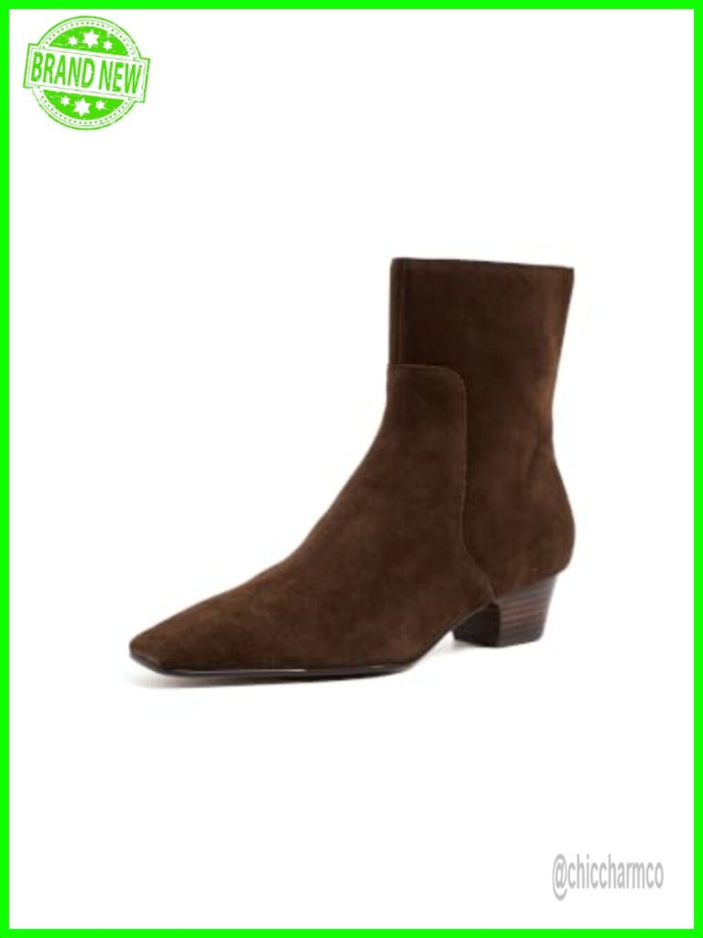 Madewell Suede Ankle Boots Square Toe Stacked Heel Cushioned